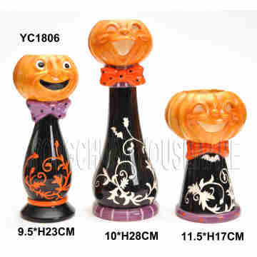 Pintado a mano calabaza Candle Holder